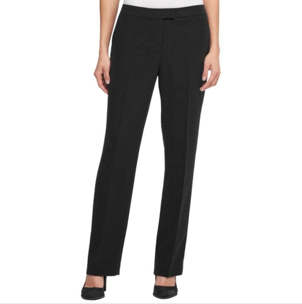DKNY Straight Leg Rayon Nylon Spandex Black Pants